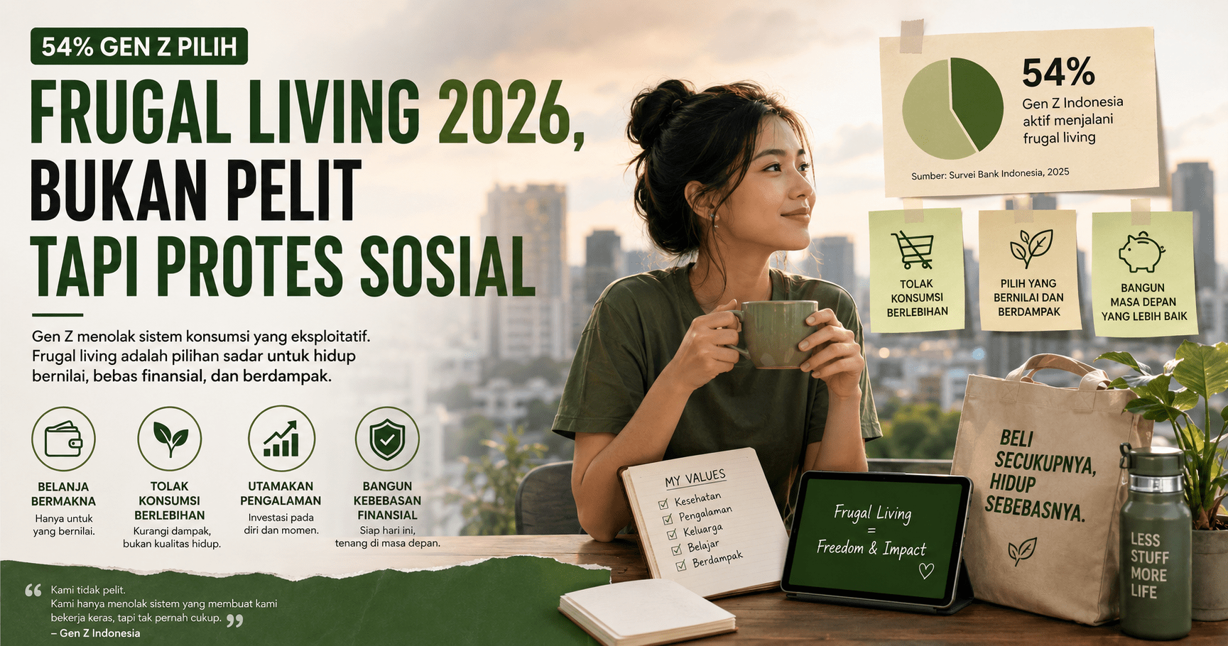 Ternyata 54 Persen Gen Z Pilih Frugal Living 2026, Bukan Pelit tapi Protes Sosial